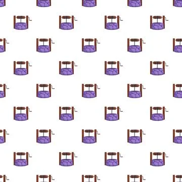 Drawing well purple rustic water source pattern Stock Illustration