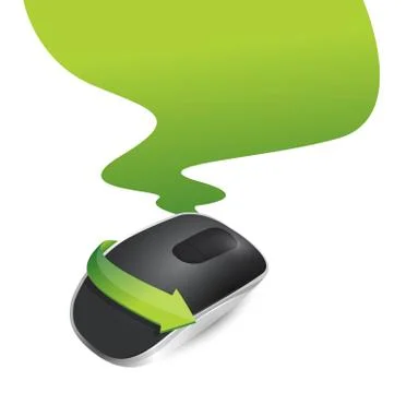 Drawing with a wireless computer mouse isolated on white background 스톡 일러스트