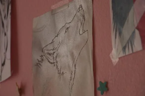 Drawing of a Wolf Foto stock