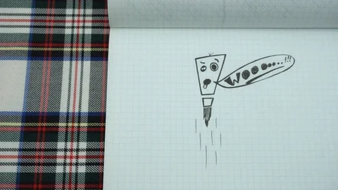 Drawing with woo character Stock Footage 105526098