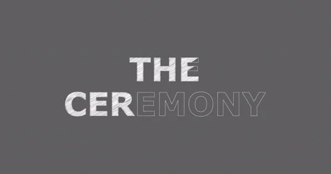 Drawing a word THE CEREMONY Video stock 60577421