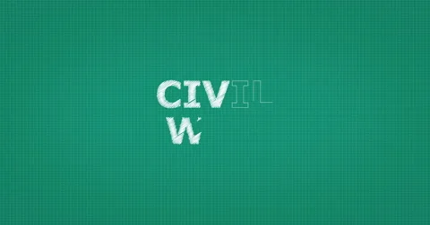 Drawing a word CIVIL WAR Vídeo Stock 60904149