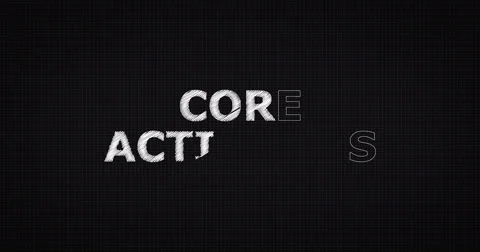 Drawing a word CORE ACTIVITIES Stock Footage 60640484