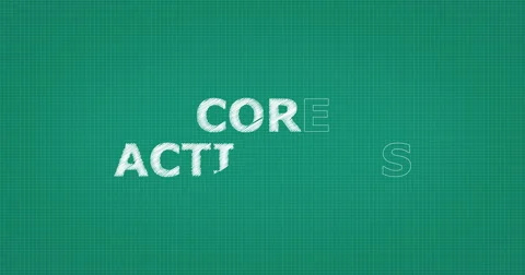 Drawing a word CORE ACTIVITIES Stock Footage 60904205