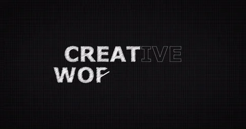 Drawing a word CREATIVE WORKSHOP Stock Footage 60617329