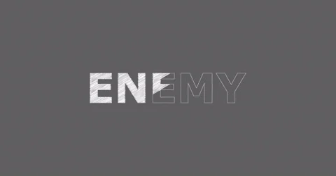 Drawing a word ENEMY Video stock 60488903