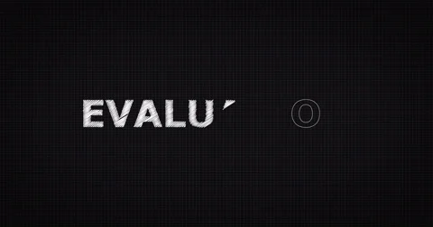 Drawing a word EVALUATION Stock Footage 60640573