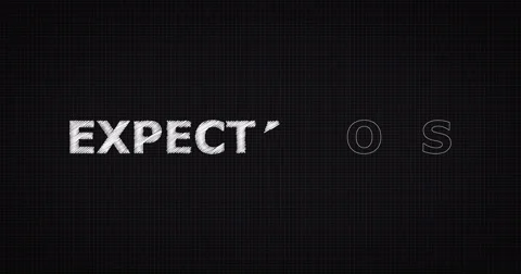 Drawing a word EXPECTATIONS Stock Footage 60657496