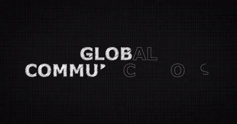 Drawing a word GLOBAL COMMUNICATIONS Stock Footage 60657684