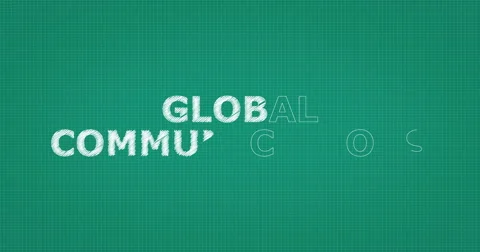 Drawing a word GLOBAL COMMUNICATIONS Stock Footage 60901622