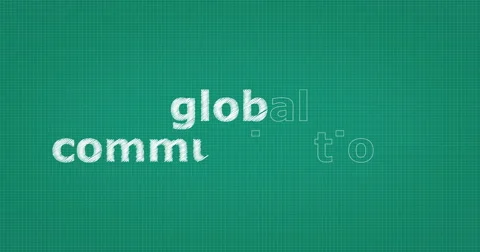 Drawing a word GLOBAL COMMUNICATIONS Stock-Footage 60901628