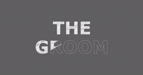 Drawing a word THE GROOM Stock Footage 60577378