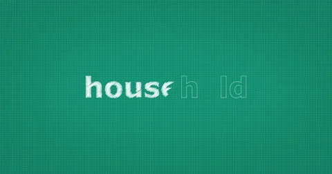 Drawing a word HOUSEHOLD Stock Footage 61139973