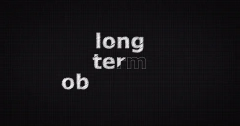 Drawing a word LONG TERM OBJECTIVES Stock Footage 60825203