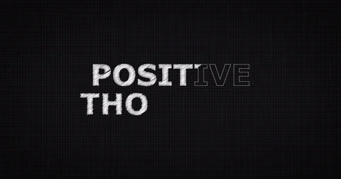 Drawing a word POSITIVE THOUGHTS Stock Footage 60640932