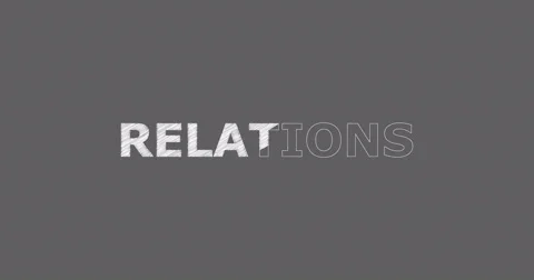Drawing a word RELATIONS Stock Footage 60597477