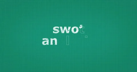Drawing a word SWOT ANALYSIS Video stock 60944478
