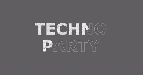 Drawing a word TECHNO PARTY Stock Footage 60598156