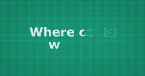 Drawing a word WHERE COULD WE BE Vídeo Stock 61055802