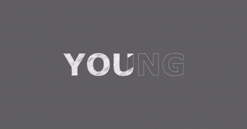 Drawing a word YOUNG Stock Footage 60598247