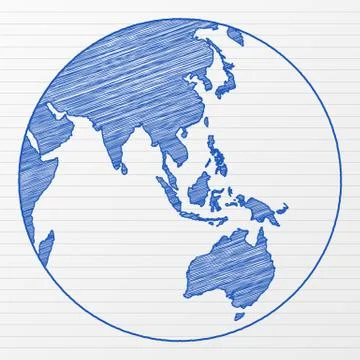 Drawing world globe 4 Stock Illustration