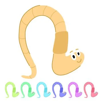 Drawing worm cartoon vector cartoon graphic Stock Illustration