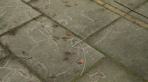 Drawings on the pavement Video stock 8989394