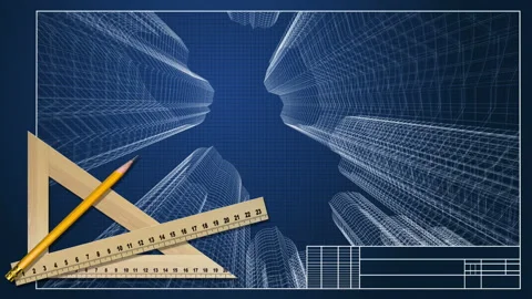 Drawings of skyscrapers Vídeos de archivo 87680924