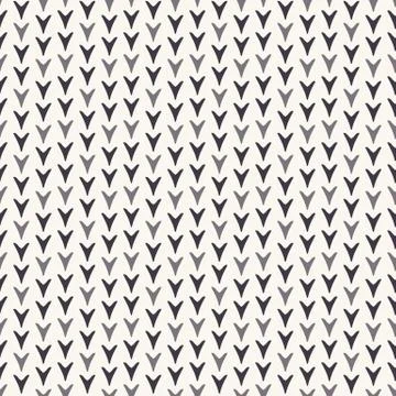 Drawn abstract Christmas foliage pattern. Tiny heart leaf on ecru white Stock Illustration
