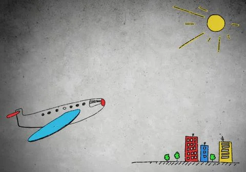 Drawn airplane Stock Photos