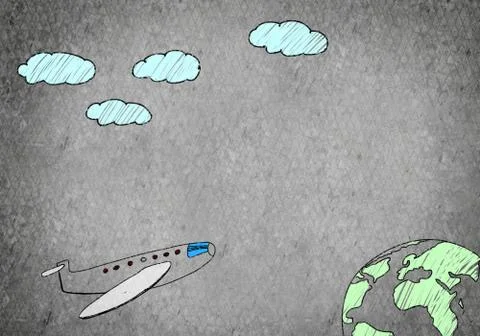 Drawn airplane Stock Photos