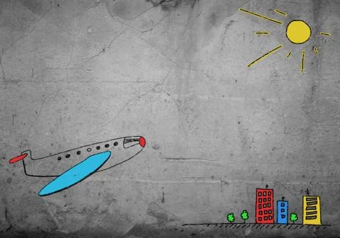 Drawn airplane Stock Photos