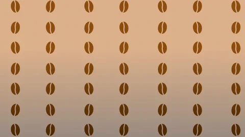 Drawn animated coffee grains dancing on a white background Stock Footage 194456158