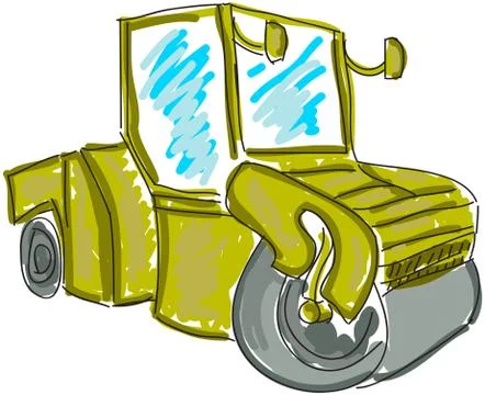 Drawn asphalt spreader Stock Illustration