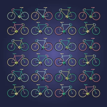 Drawn bikes fix gear Stock Illustration