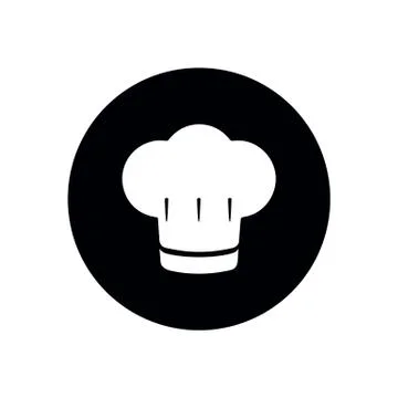 Drawn black hat chef cook on white background in style of engravings. Vector  Stock Illustration