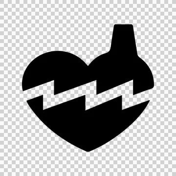 Drawn black heart shaped vector Stock Illustration