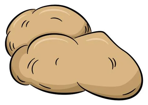Drawn cartoon potatoes Stock Illustration