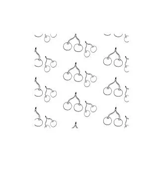 Drawn cherry pattern line art illustration vector fruit food textile sweet Stock Illustration