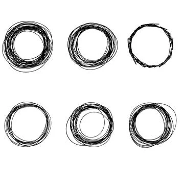 Drawn circle. Abstract geometric shape with uneven edges. Stock Illustration