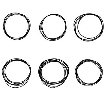 Drawn circle. Abstract geometric shape with uneven edges. Stock Illustration