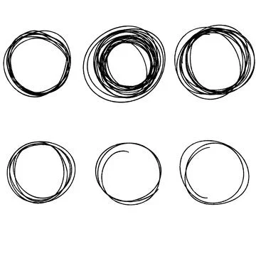 Drawn circle. Abstract geometric shape with uneven edges. Stock Illustration