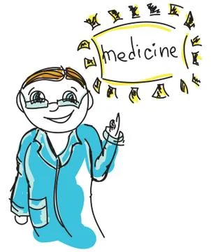 Drawn colored doctor Stock Illustration