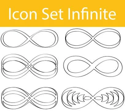 Drawn Doodle Lined Icon Set Infinite Stock Illustration