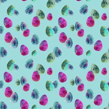Drawn Easter eggs seamless pattern Stock Illustration