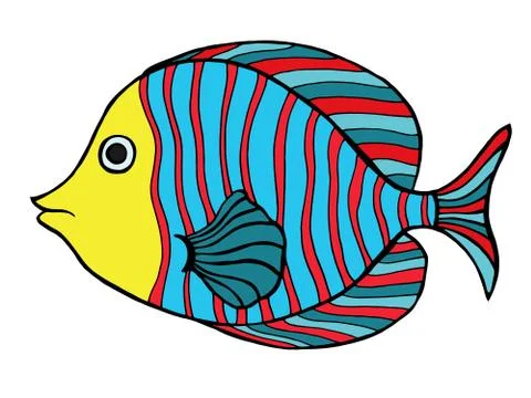 Drawn Fish Illustrazione stock