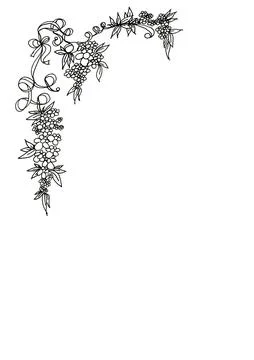 A drawn floral border Stock Illustration
