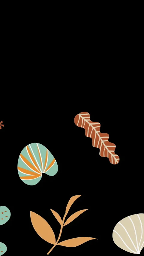 Drawn flower patterns fill black background. Animation. Animated and delicate Stock Footage 286055351