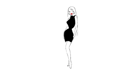 Drawn girl Stock Footage 132210706