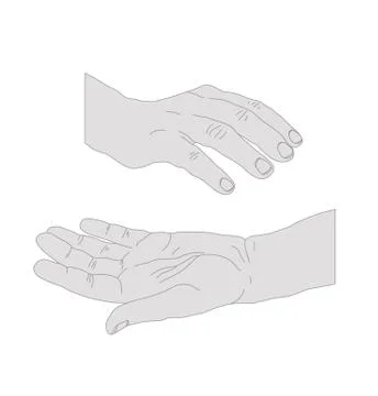 Drawn hands opened Stock Illustration